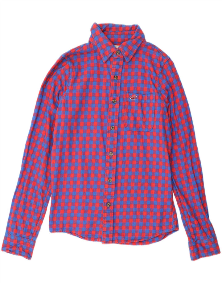 HOLLISTER Mens Flannel Shirt Small Red Check Cotton Vintage Hollister and Second-Hand Hollister from Messina Hembry 