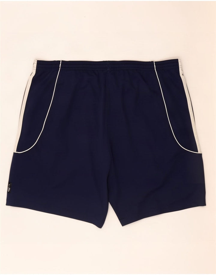 Adidas Herre Climalite grafiske sportsshorts store marineblå polyester