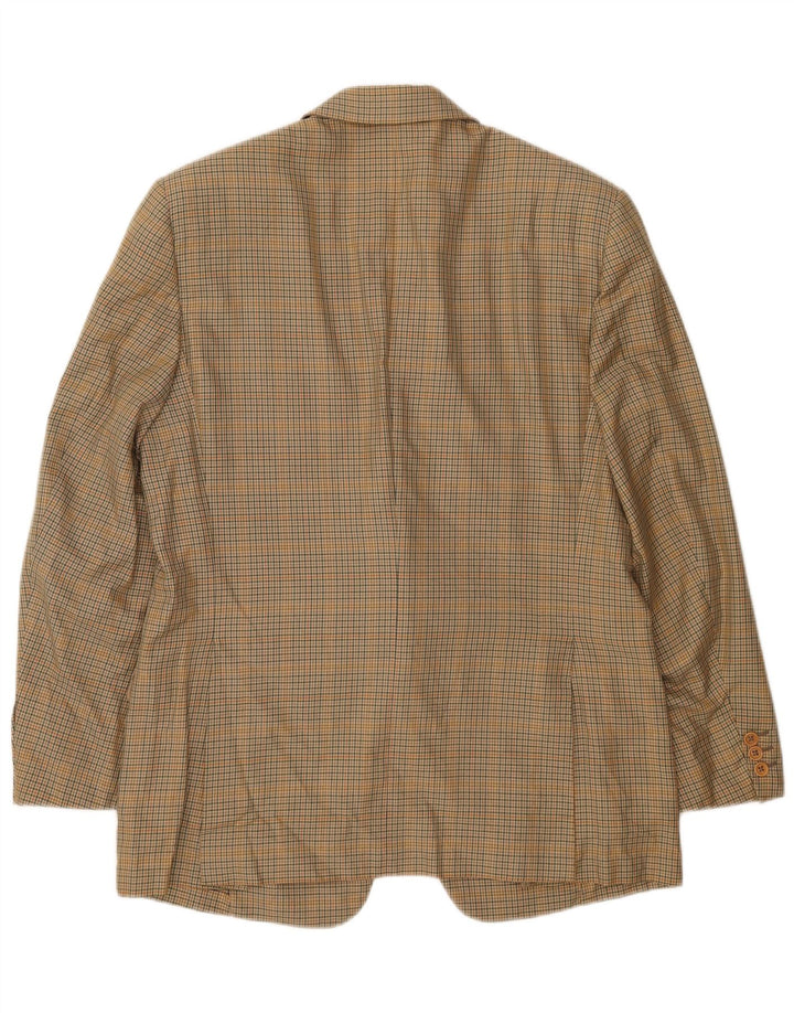 Burberrys Herre 2-knaps blazerjakke IT 52 Stor beige ternet bomuld