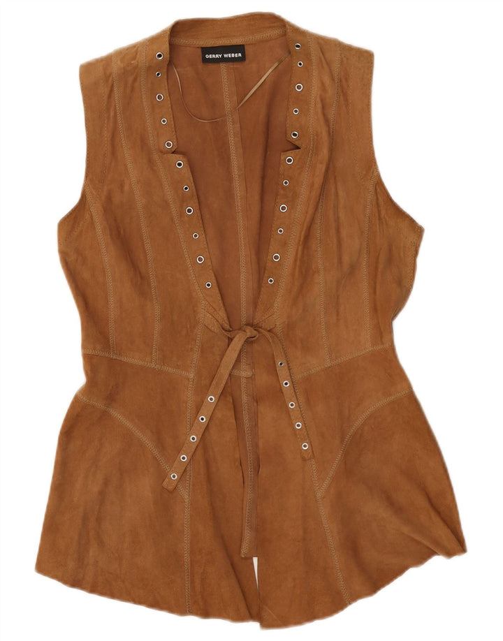Gerry Weber Dame ruskindsvest UK 10 Lille brunt læder