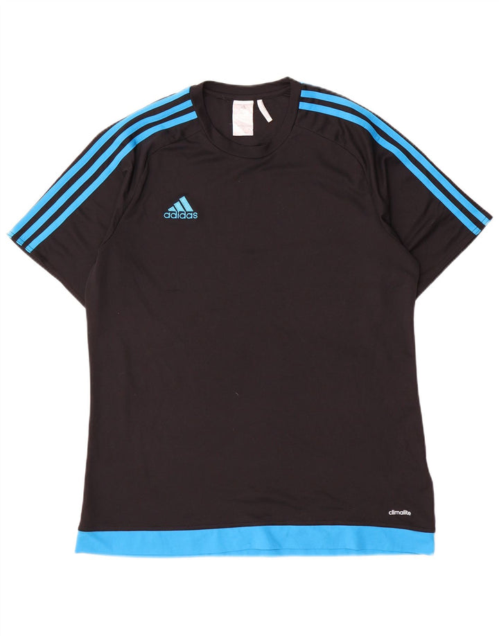 Adidas Herre Climalite T-Shirt Top Stor Sort Polyester