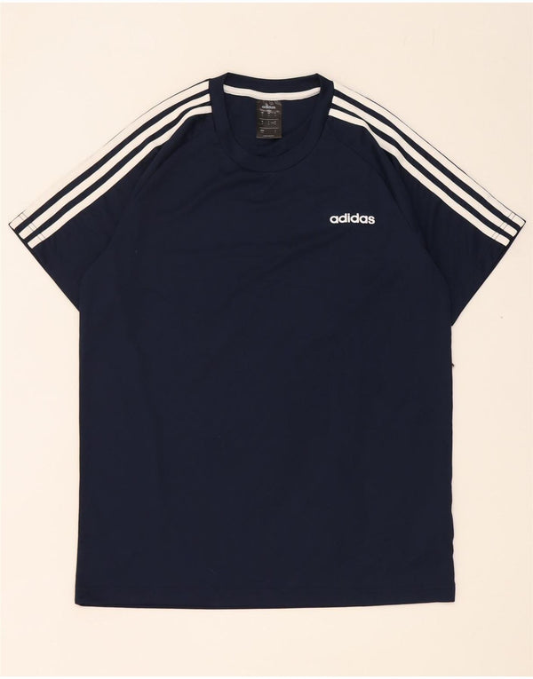 Adidas Herre Climalite T-Shirt Top Medium Marineblå Polyester