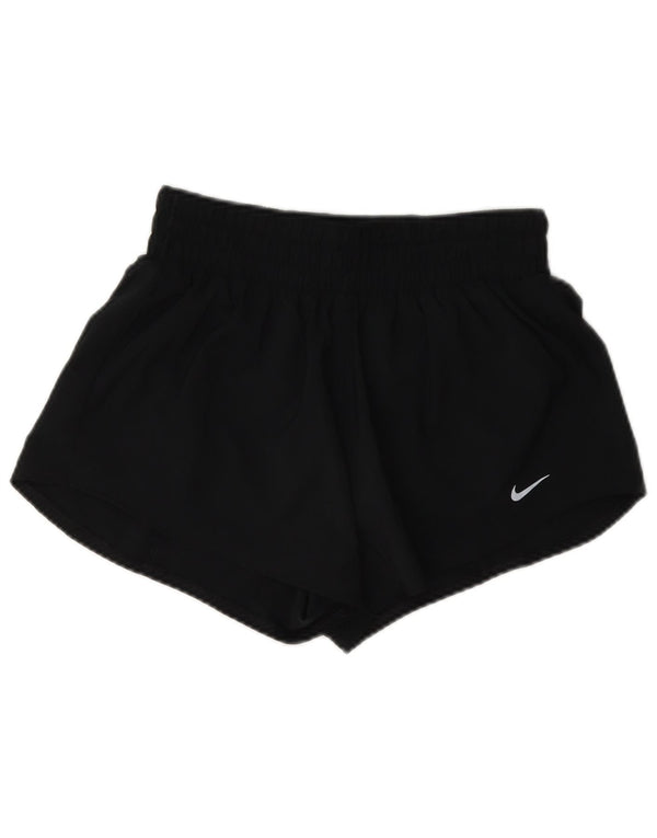 Nike Dame Dri Fit Sport Shorts UK 8 Small Black Polyester