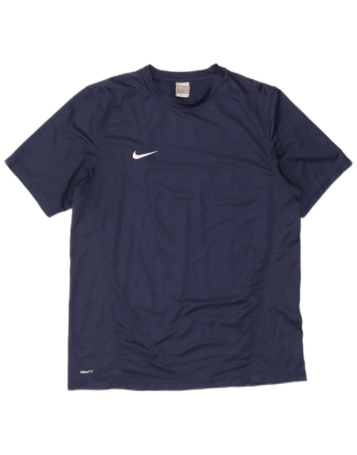 Nike Herre Dri Fit T-shirt Top Stor marineblå polyester