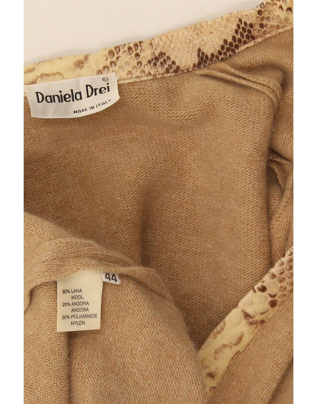 Daniela Drei Dame Front Tie Cardigan Sweater IT 44 Medium Brun Uld