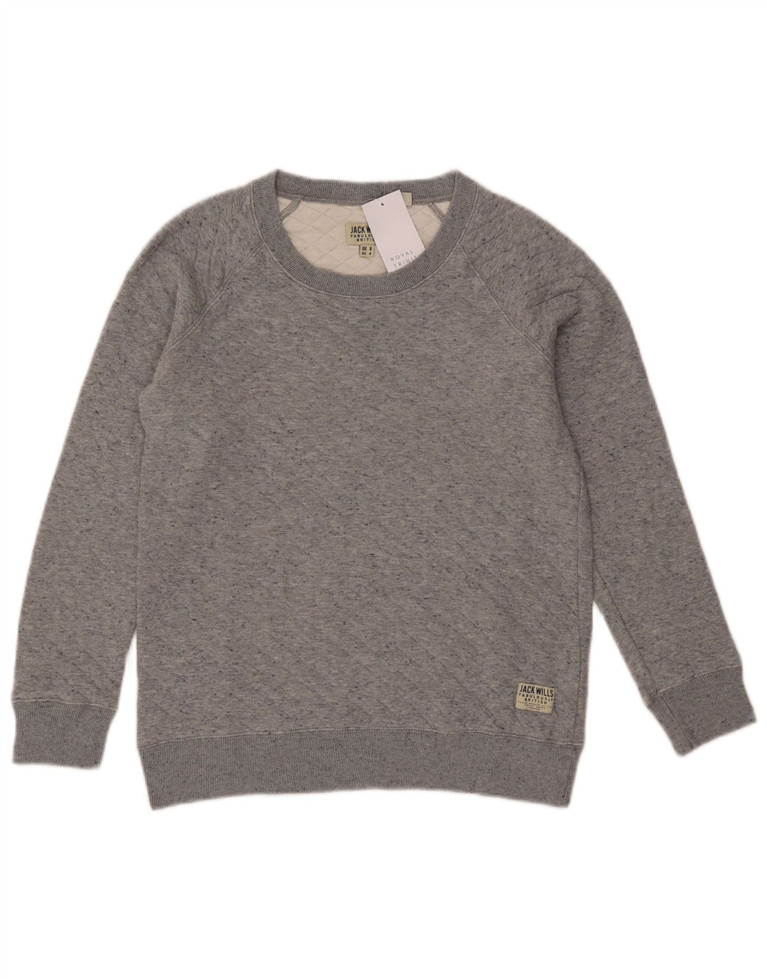 Jack Wills Dame Oversized Sweatshirt Jumper UK 8 Lille Grå Bomuld