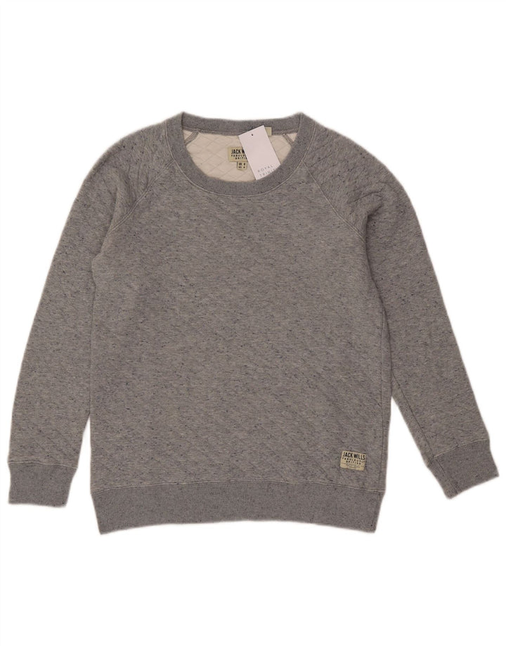 Jack Wills Dame Oversized Sweatshirt Jumper UK 8 Lille Grå Bomuld