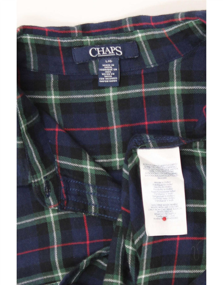 Chaps Dame Flanellskjorte UK 16 Stor Marineblå Ternet Bomuld
