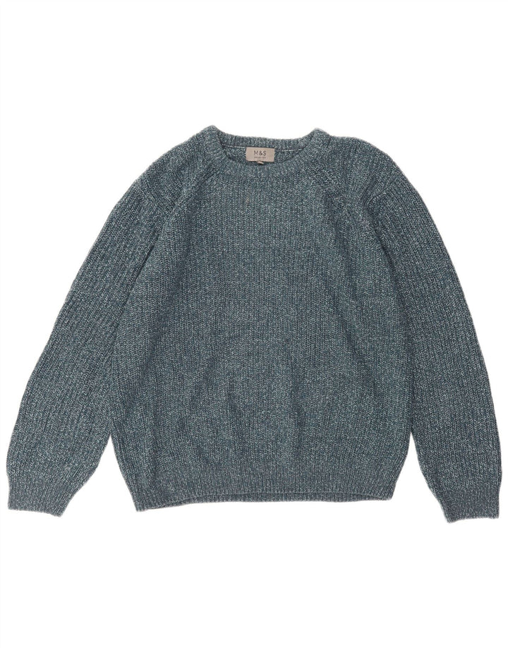Marks & Spencer Herre Boat Neck Jumper Sweater XL Blå Akryl