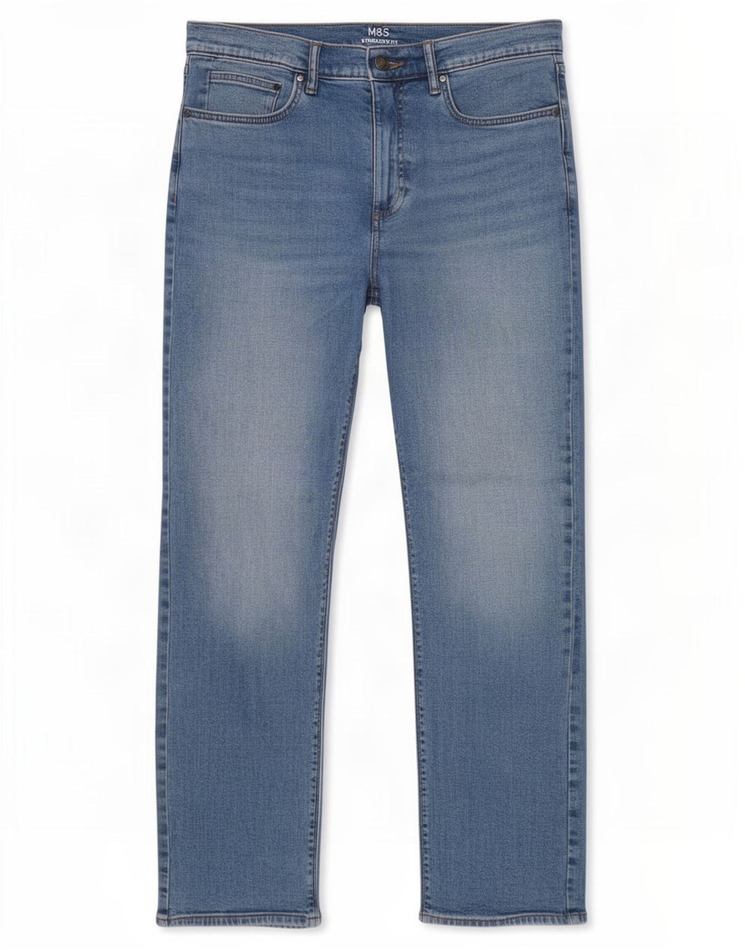 Marks & Spencer Straight Jeans til mænd W32 L33 Blå bomuld
