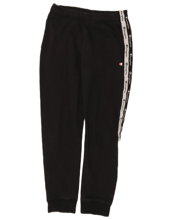 Champion Mens Graphic Tracksuit Trousers Joggers Small  Black