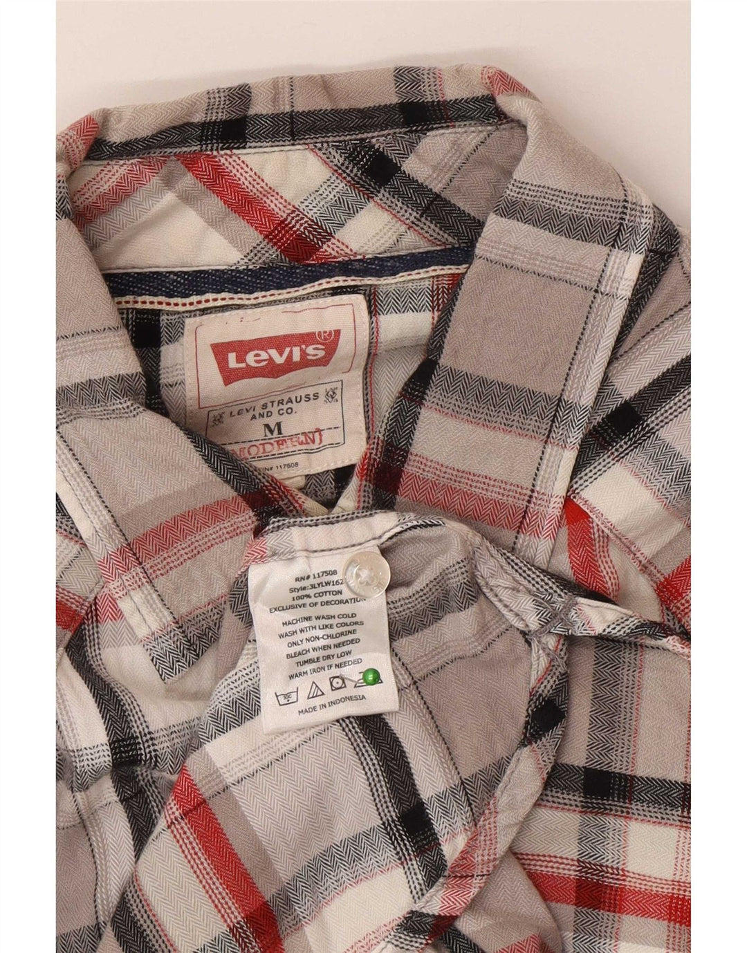 Levi's Flanelskjorte til mænd mellemgrå ternet bomuld