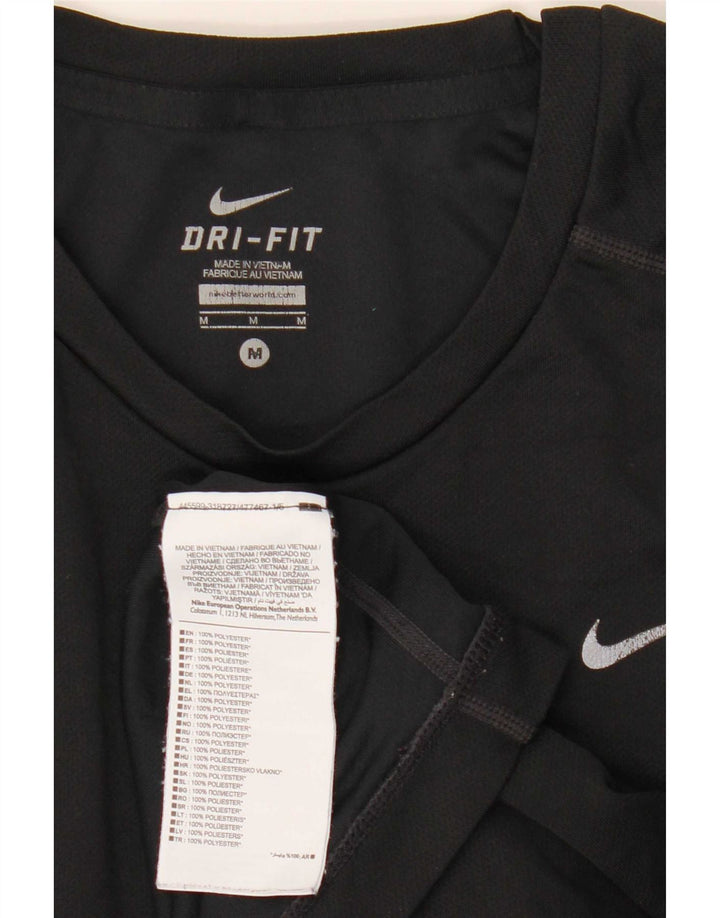 Nike Herre Dri Fit T-Shirt Top Medium Sort Polyester