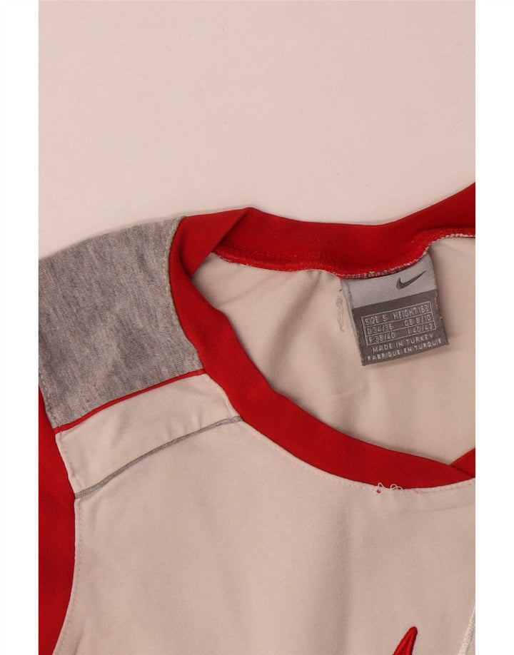 Nike Dame Grafisk Vest Top UK 8/10 Small White Colourblock