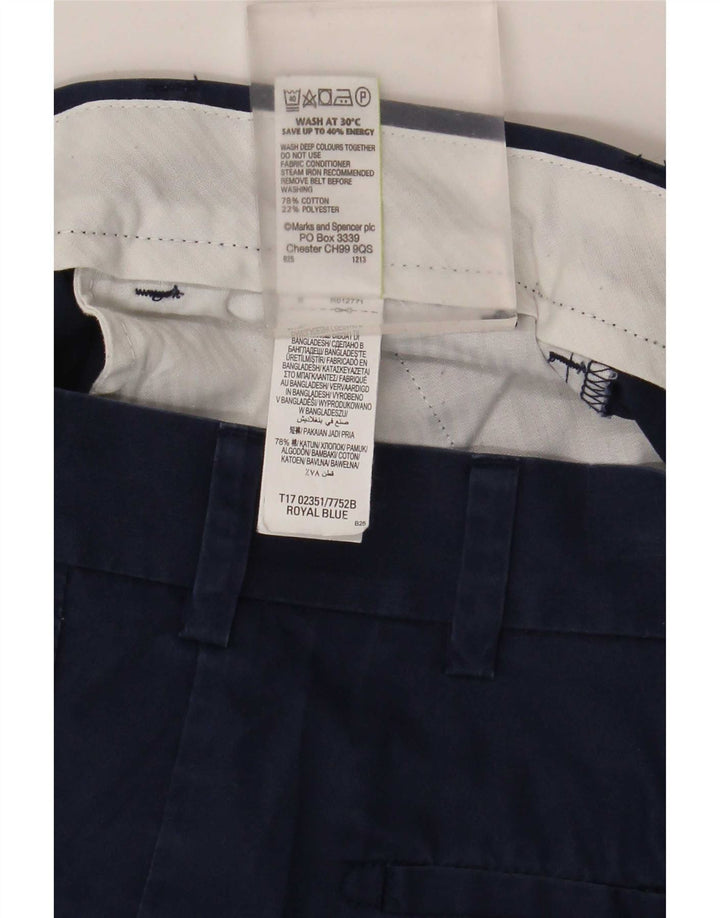Marks & Spencer Herre Chino Shorts W34 Large Blue Cotton