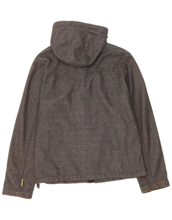 Superdry Mens Hooded Windbreaker Jacket UK 38 Medium Grey Polyester