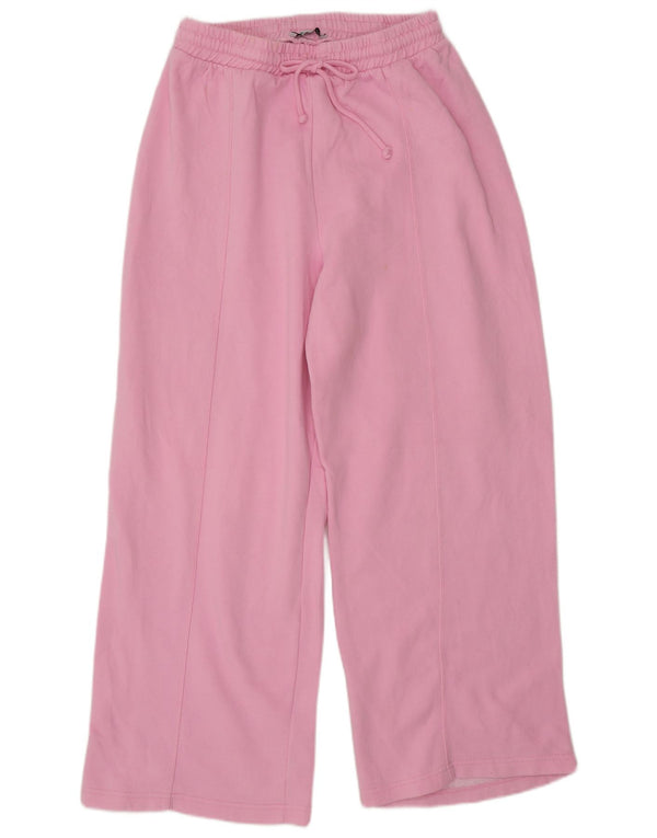 Zara Womens Tracksuit Bukser med brede ben UK 14 Medium Pink Bomuld