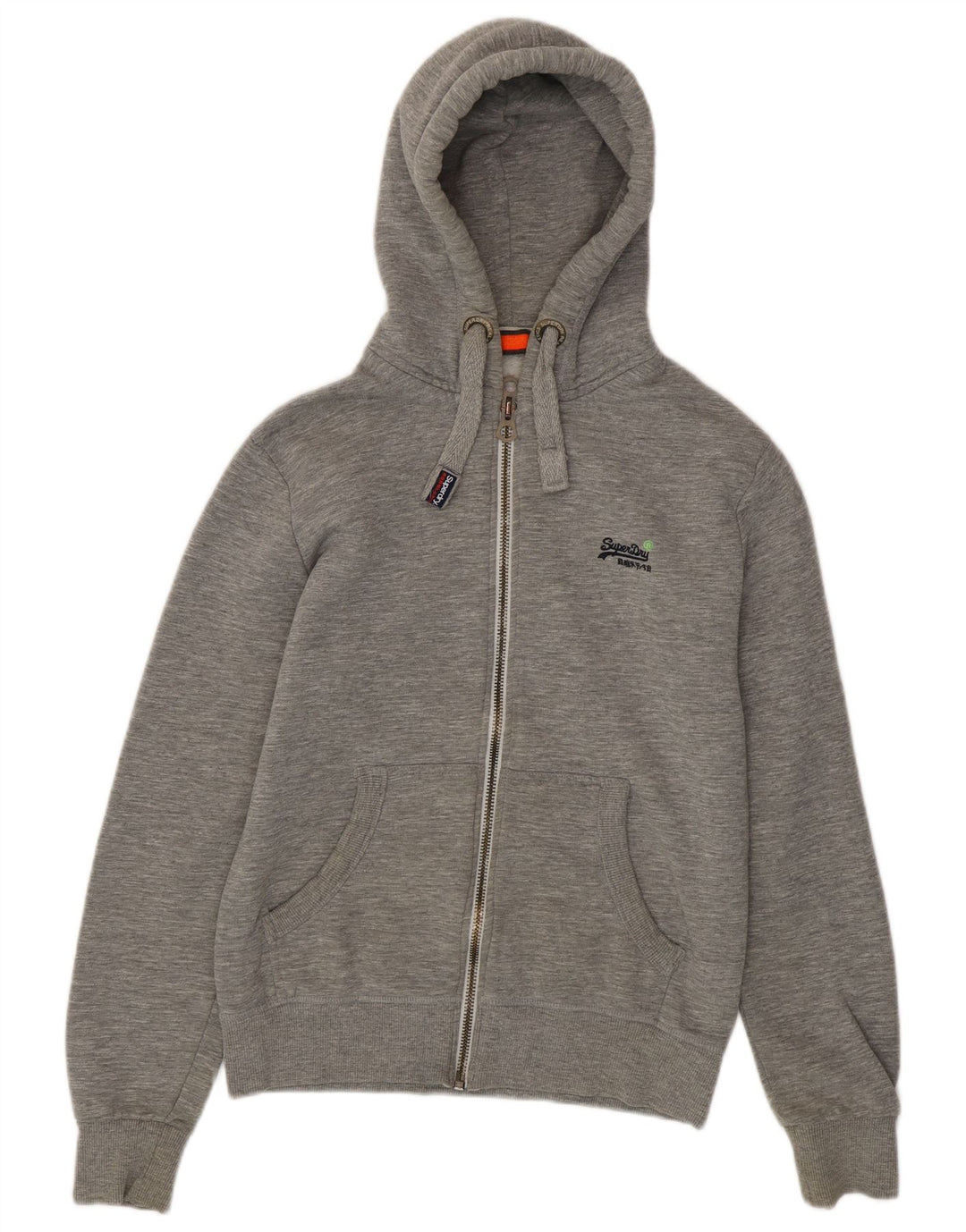 SUPERDRY Hættetrøje med lynlås til mænd Medium Grey Flecked Bomuld