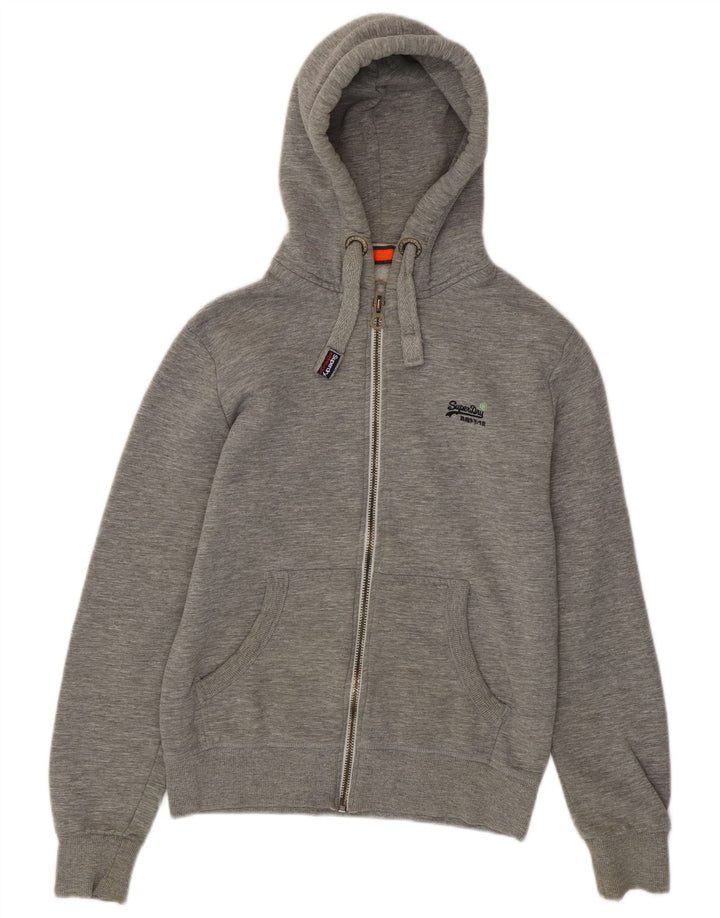 SUPERDRY Hættetrøje med lynlås til mænd Medium Grey Flecked Bomuld