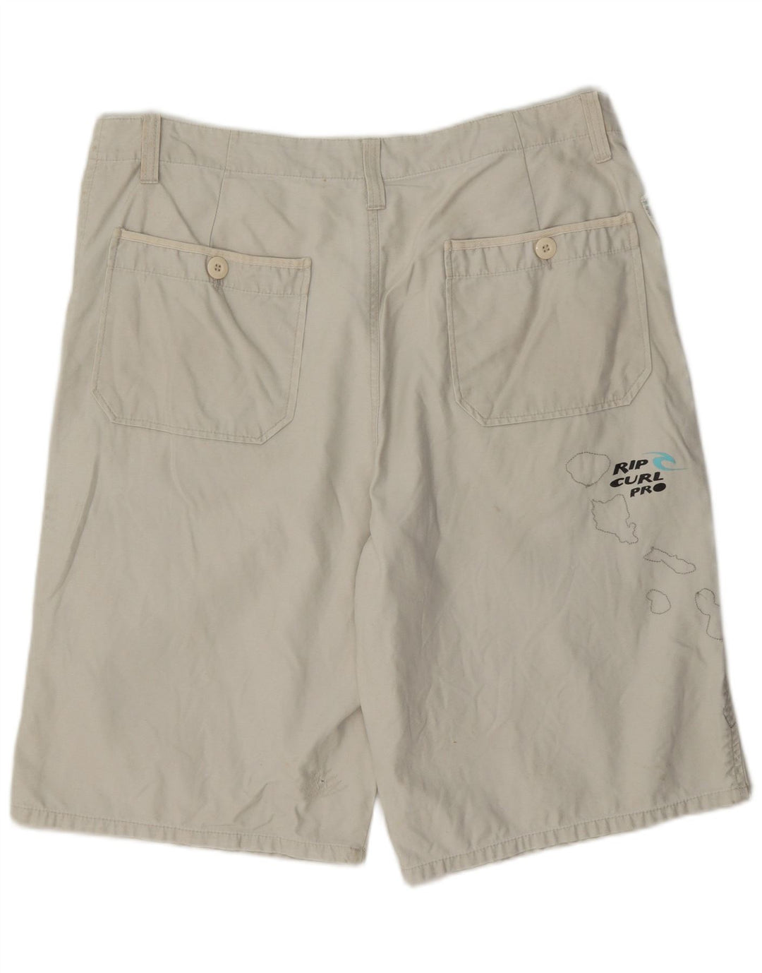 Rip Curl Herre Grafiske Casual Shorts W34 Stor Beige Bomuld
