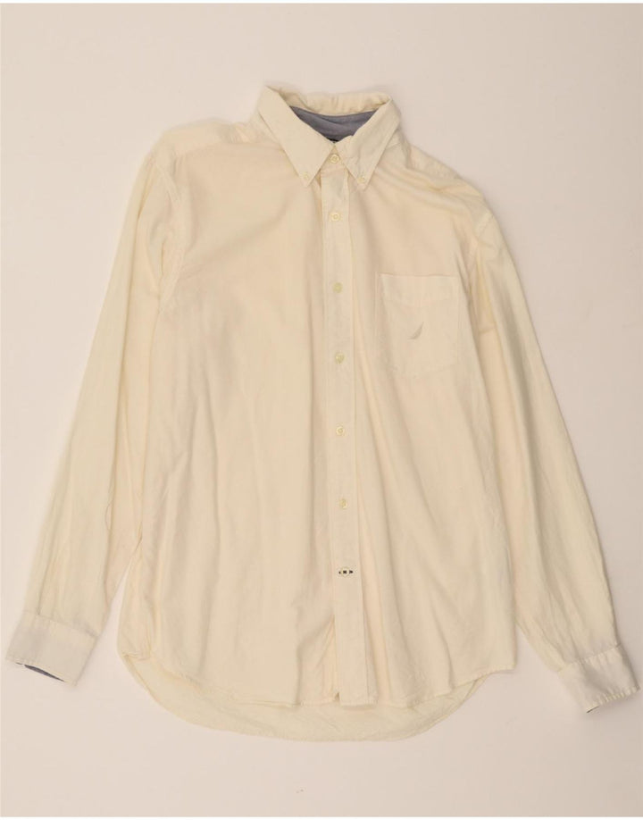 NAUTICA Mens Shirt Medium Off White Cotton Vintage Nautica and Second-Hand Nautica from Messina Hembry 