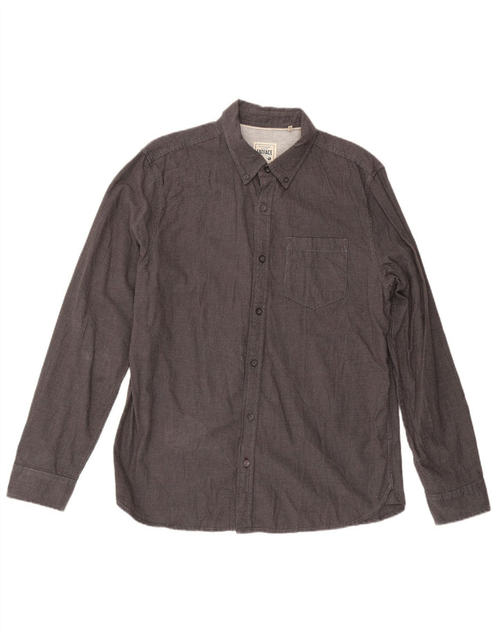 Fat Face Herre Regular Shirt Medium Grey Houndstooth Bomuld