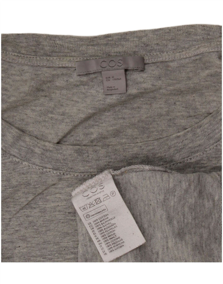 COS Dame T-Shirt Top UK 14 Medium Grey Flecked Bomuld
