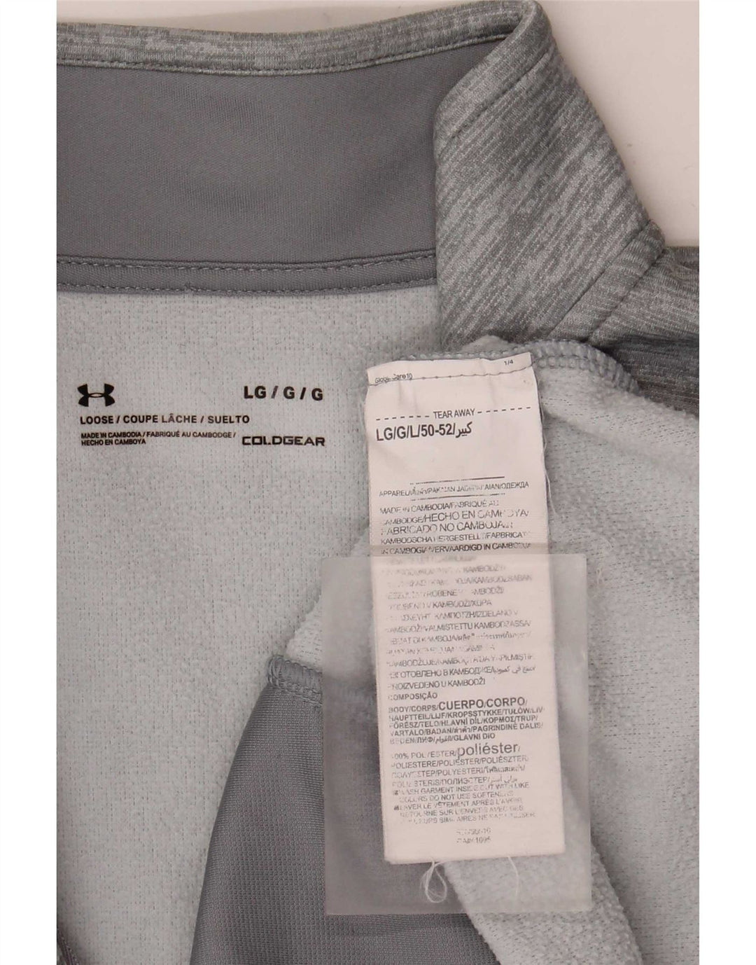 Under Armour Herre Grafisk Zip Neck Sweatshirt Jumper Large Grå Flecked