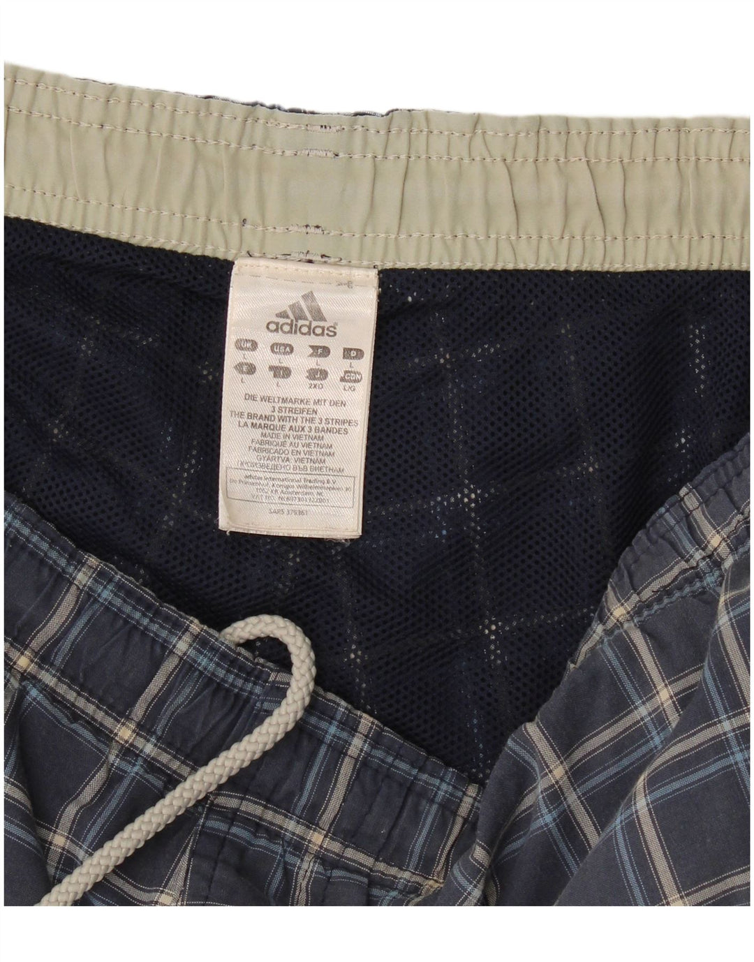 Adidas Badeshorts til mænd store marineblå ternet bomuld