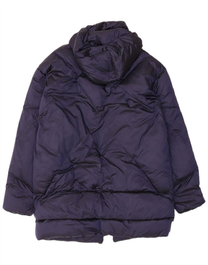 Canadisk polstret hættejakke til kvinder UK 14 Medium Navy Blue