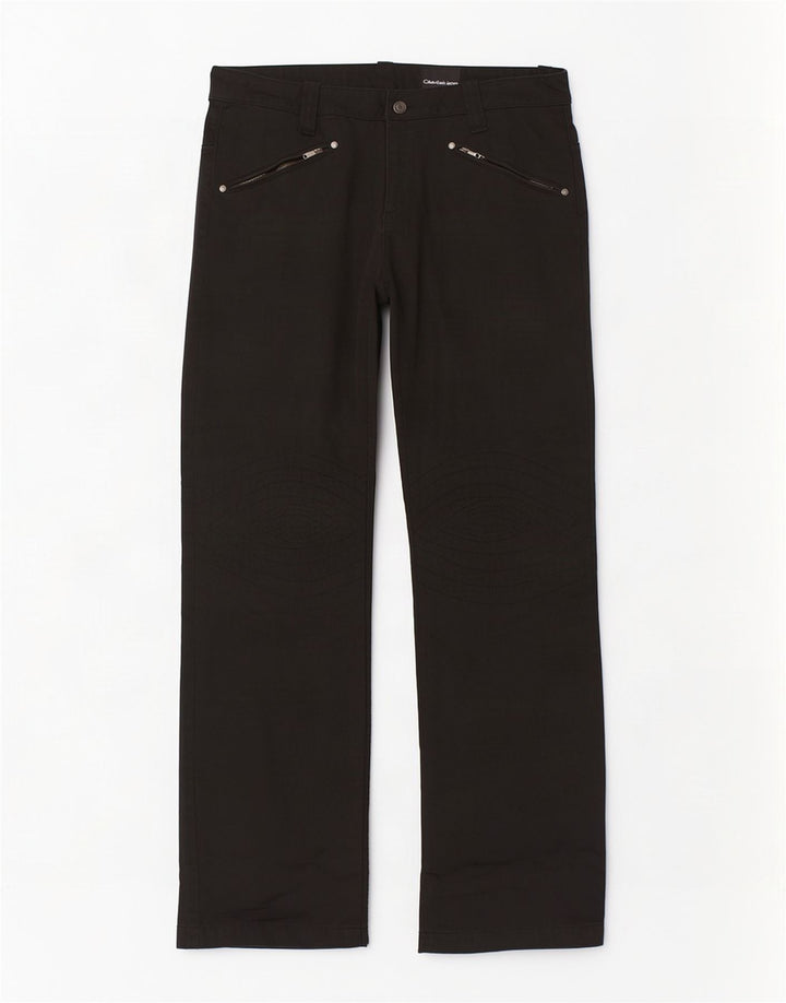 Calvin Klein Herre Bootcut Casual Bukser W33 L34 Sort Bomuld