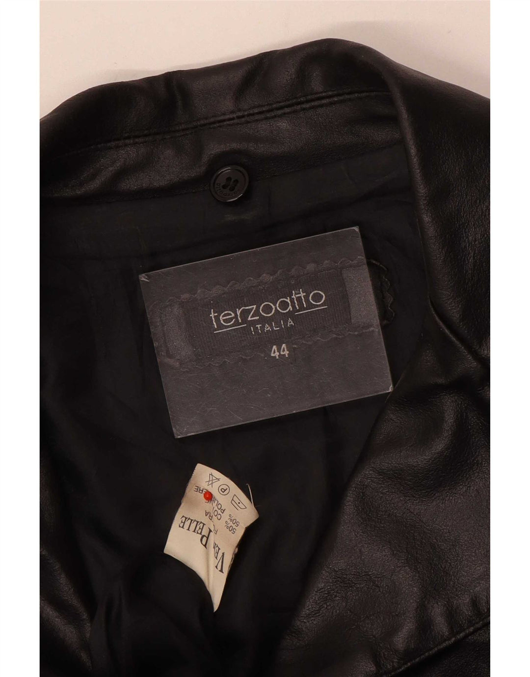 Terzoatto Dame Læderjakke IT 44 Medium Sort