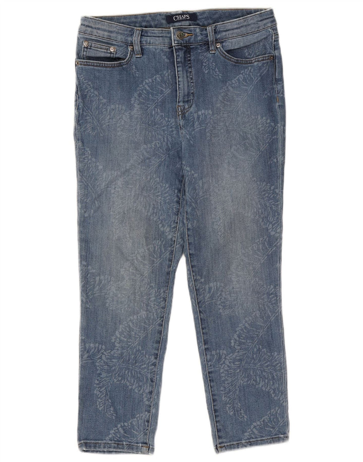 CHAPS Dame Capri Jeans US 8 Medium W30 L22 Blå Blomster Bomuld