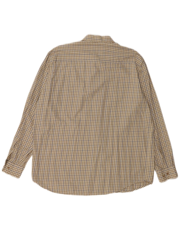 Hoggs Of Fife Mens Shirt XL Beige Check Cotton