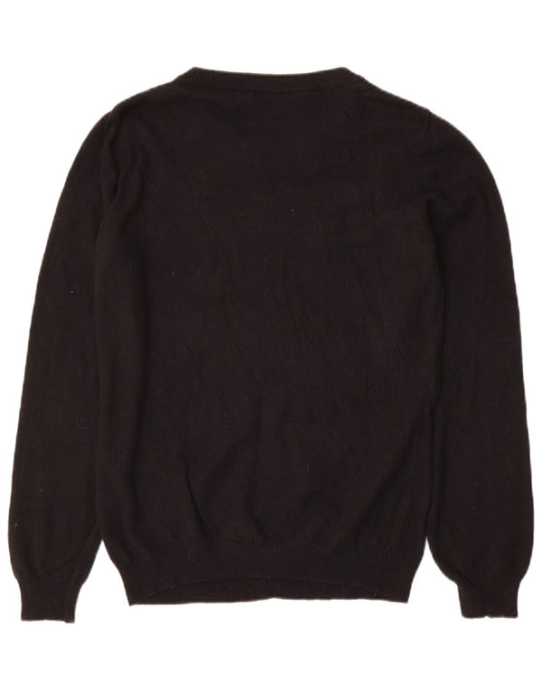 Moschino Womens Graphic Boat Neck Jumper Sweater UK 12 Medium  Black