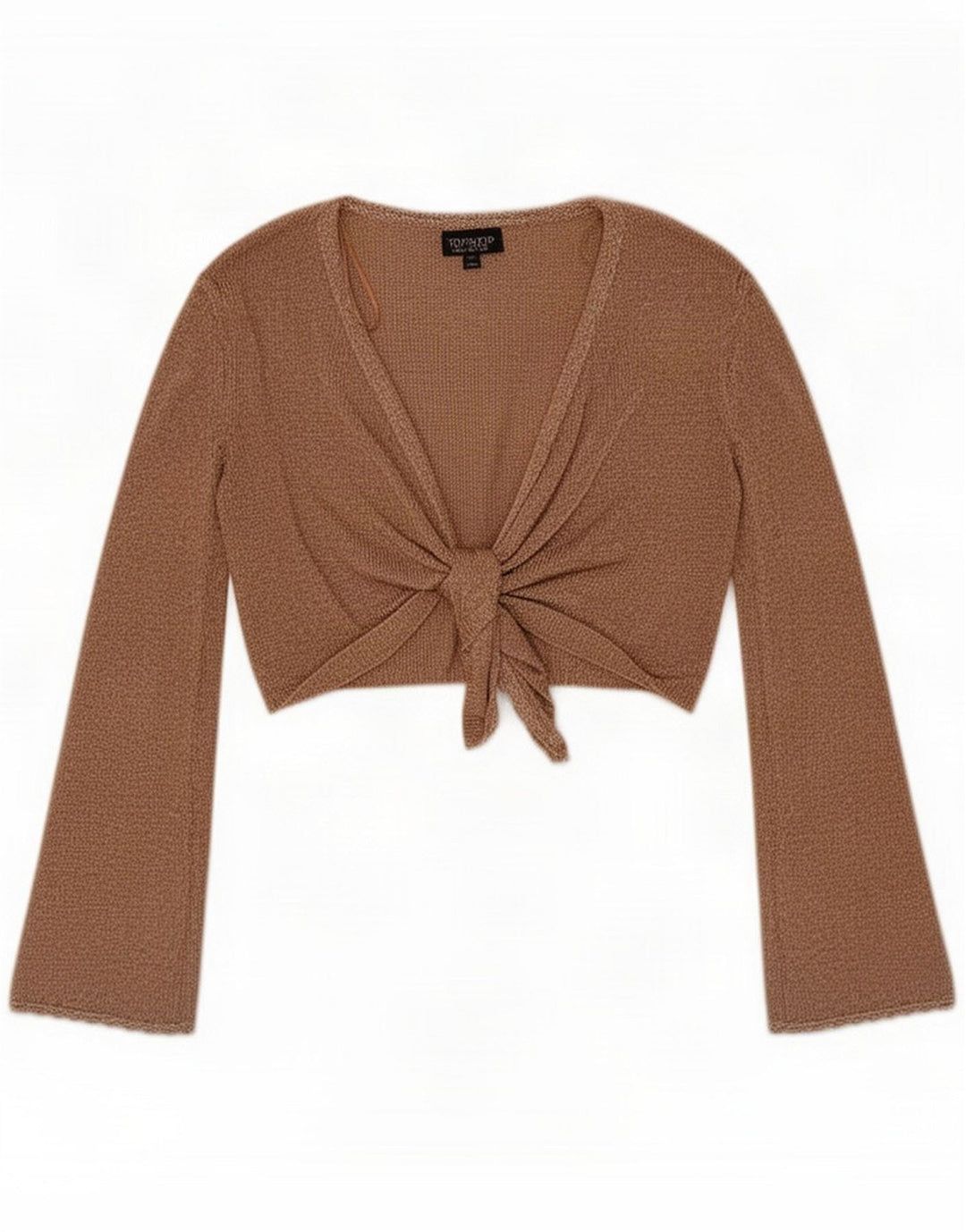 Topshop Womens Oversized Wrap Top UK 12 Medium Brown Bomuld