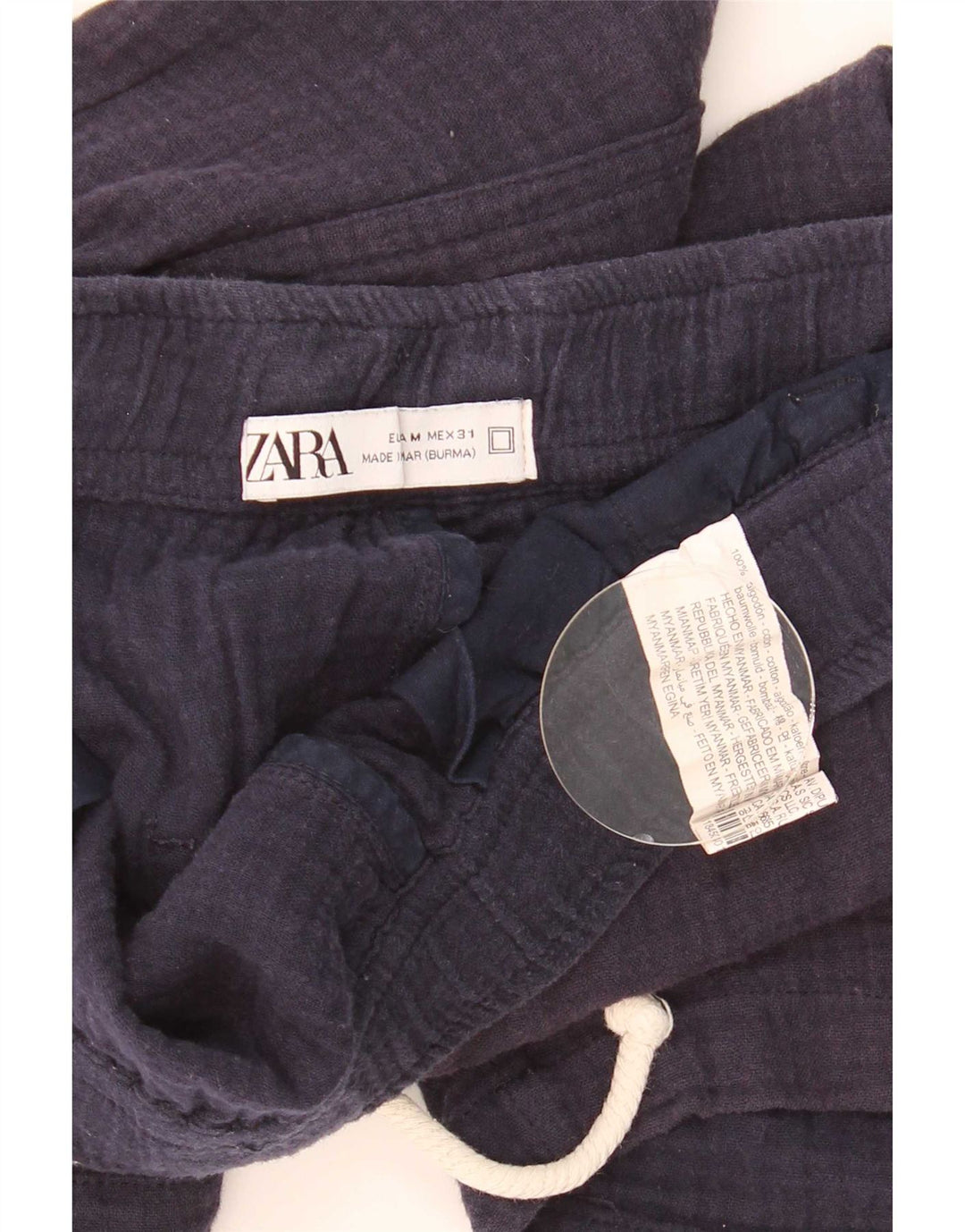 Zara Herre Sportshorts Medium Navyblå Bomuld