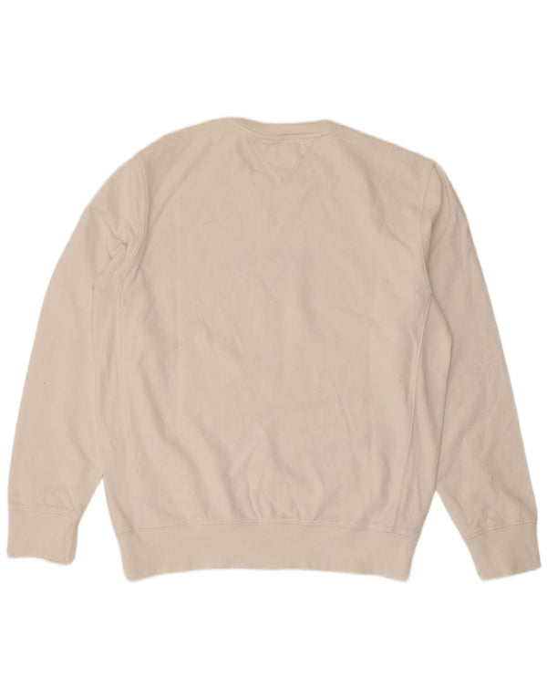 Tommy Hilfiger Herre Grafisk Regular Fit Sweatshirt Jumper Large White