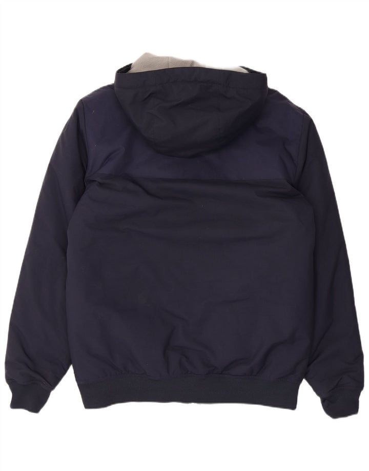 Adidas Herre Hooded Windbreaker Jacket UK 38 Medium Navy Blue Polyester