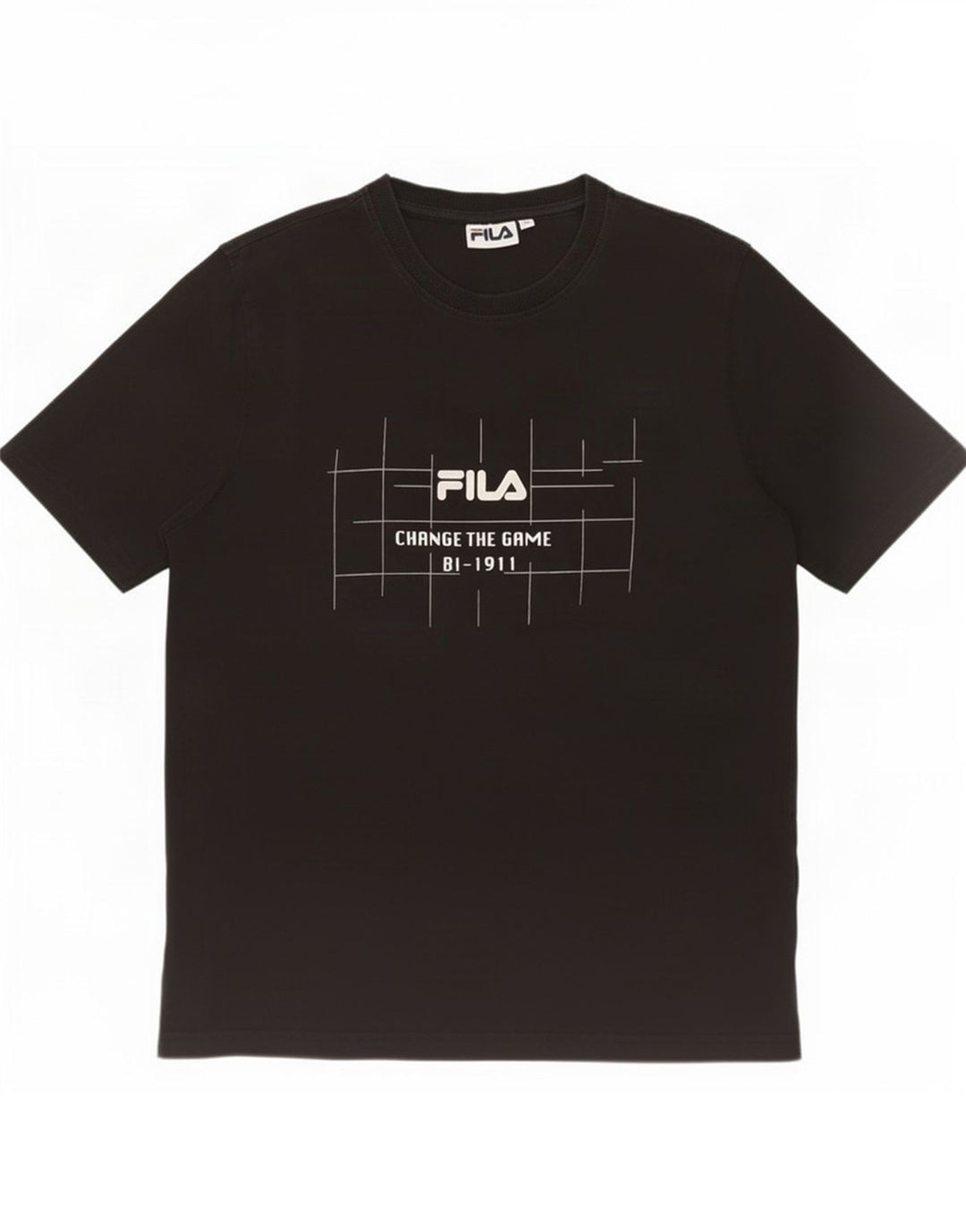Fila Herre Grafisk T-Shirt Top Medium Sort Bomuld