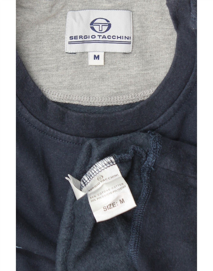 SERGIO TACCHINI Grafisk sweatshirt til mænd Medium marineblå bomuld