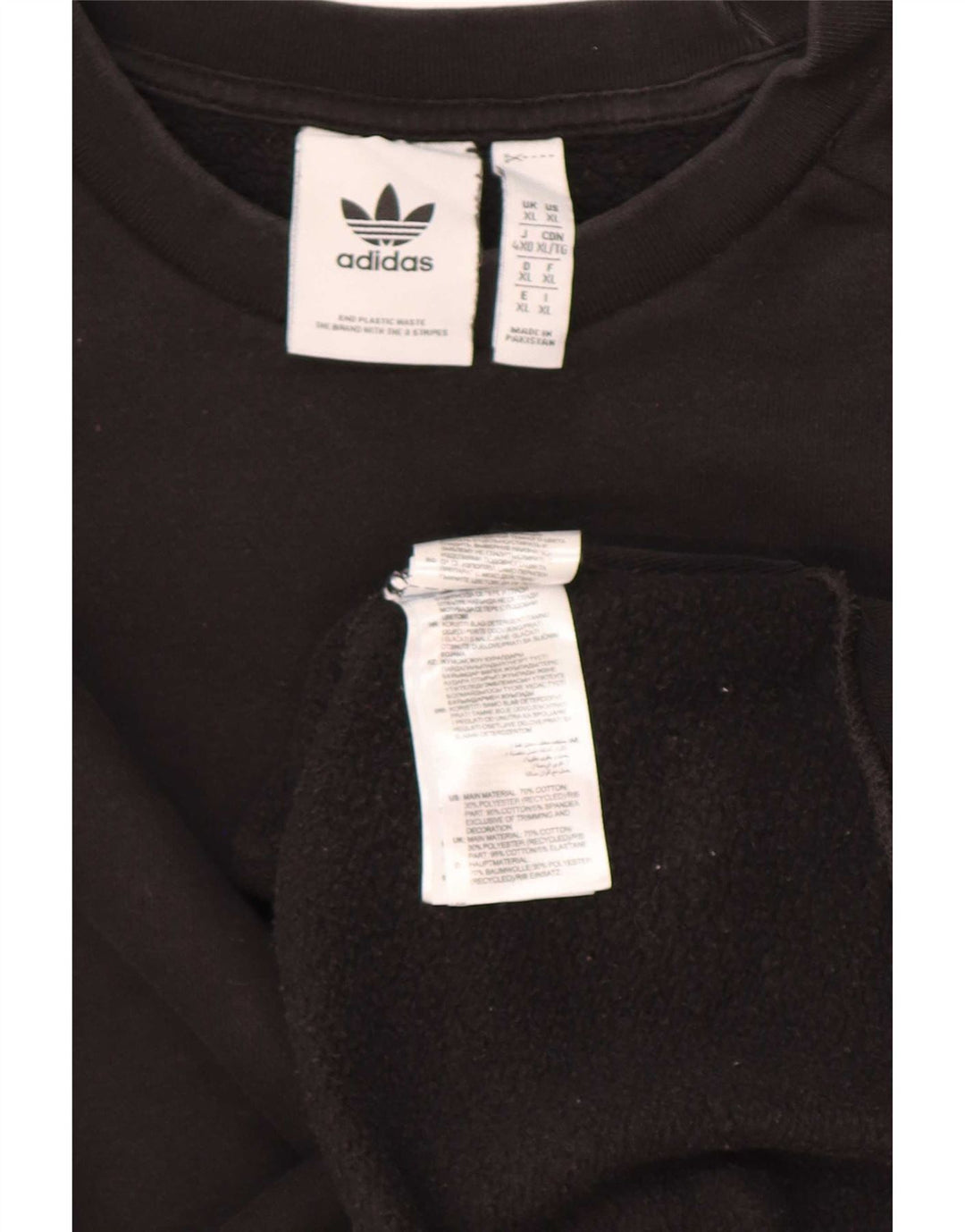 Adidas Herre Sweatshirt Jumper XL Sort Bomuld