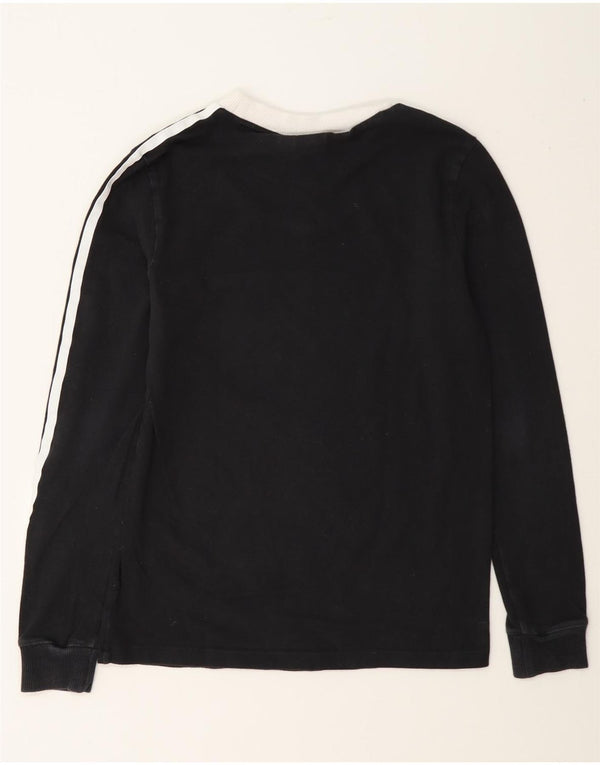 Adidas Dame Top Langærmet UK 6 XS Sort Colourblock Bomuld