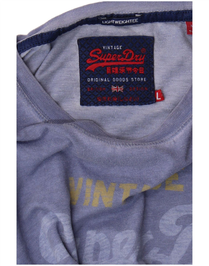 Superdry Grafisk T-shirt top til mænd, stor blå