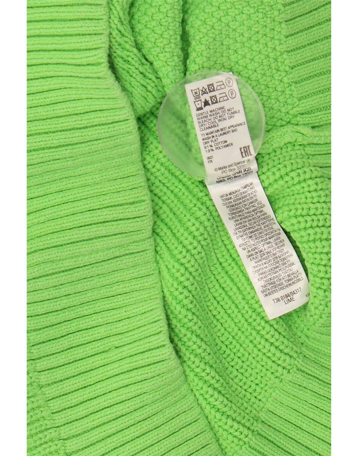 Marks & Spencer Dame Crop Crew Neck Jumper Sweater UK 14 Medium Green