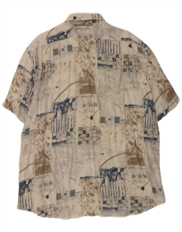Aster Kortærmet Herreskjorte XL Beige Patchwork