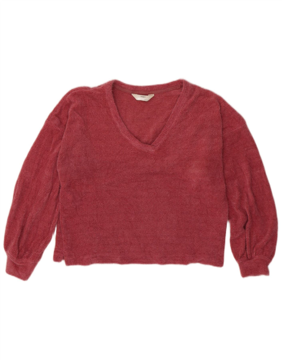 Marks & Spencer Womens Crop V-hals sweater UK 10 Small Pink