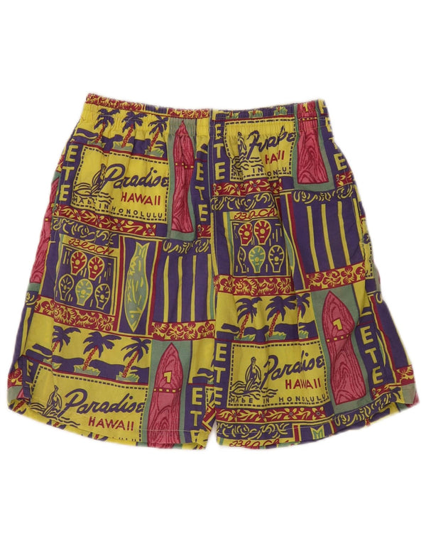 Sinful Mens Graphic Sport Shorts Large Multicoloured Patchwork Hawaiian