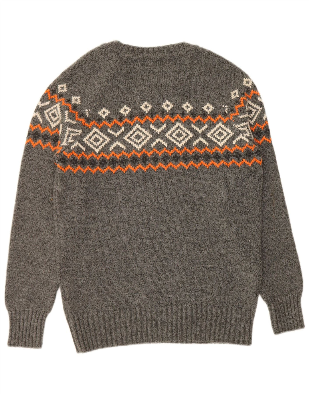 Superdry sweater med rund hals til mænd mellemgrå geometrisk akryl