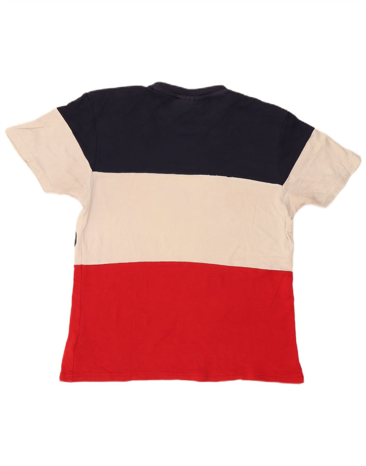 Fila Herre grafisk T-shirt Top Medium Flerfarvet Colourblock Bomuld